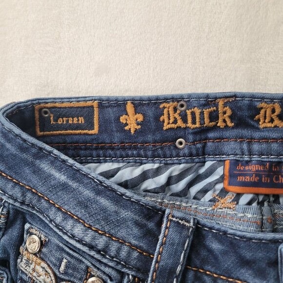 Rock Revival Loreen Women's Mid Rise Bootcut Dark Wash Jeans Size 25 - Picture 12 of 12